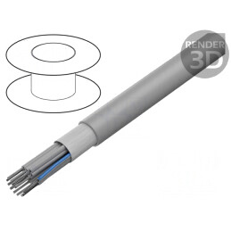 Cablu: cabluri bandă | rotund | 1,27mm | litat | Cu | 14x28AWG | PVC | gri | 09180147008