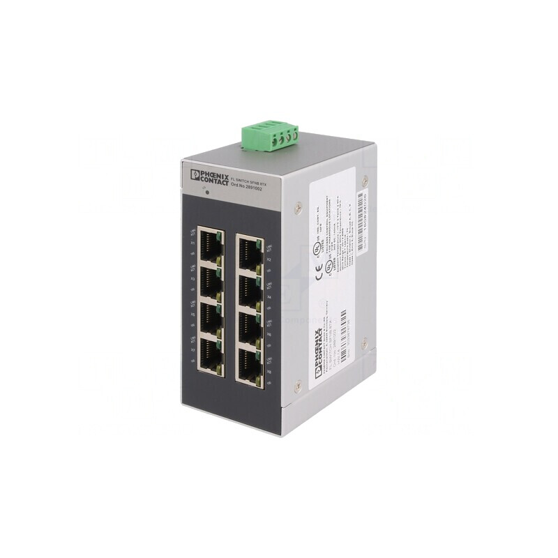 Switch Ethernet Neadministrabil 8 Porturi RJ45 9-32VDC | Electronic-mag.ro | Componente Electronice