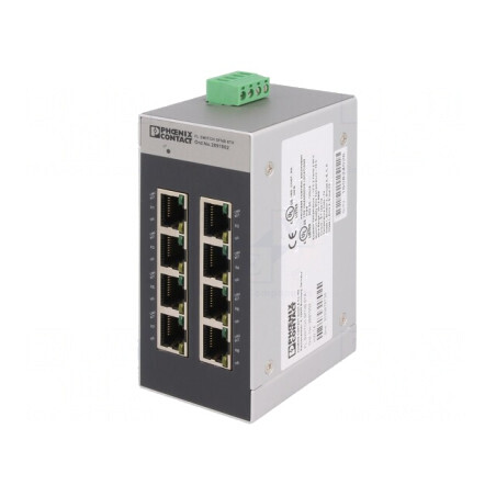 Switch Ethernet Neadministrabil 8 Porturi RJ45 9-32VDC | Electronic-mag.ro | Componente Electronice