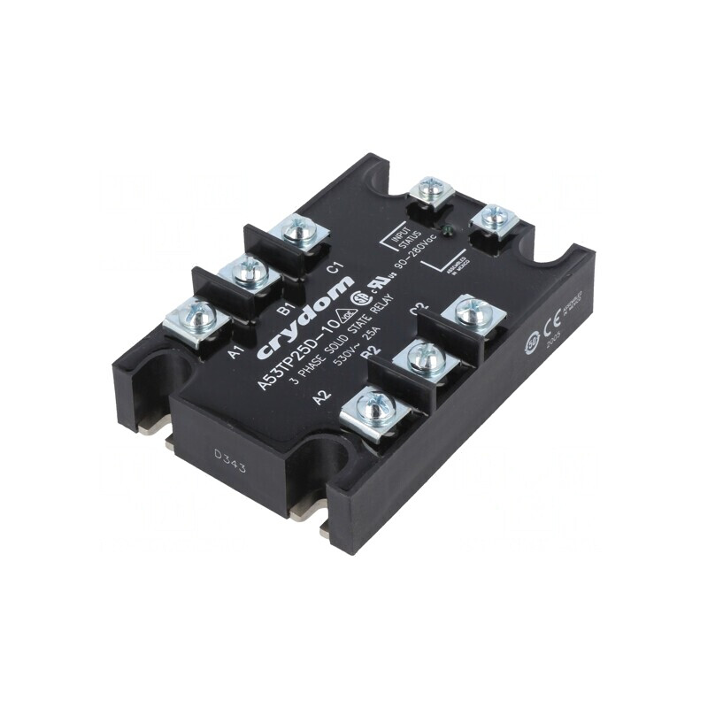 Releu Semiconductor 25A 3-Fazat 48-530VAC | Electronic-mag.ro | Componente Electronice