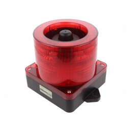 Semnalizator Luminos și Acustic LED Roșu 10-30V IP66 | Electronic-mag.ro | Componente Electronice