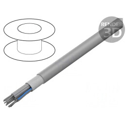 Cablu: cabluri bandă | rotund | 1,27mm | litat | Cu | 10x28AWG | PVC | gri | 09180107008