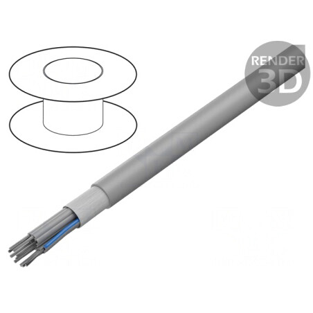 Cablu Bandă Rotund 1,27mm 10x28AWG PVC Gri | Electronic-mag.ro | Componente Electronice