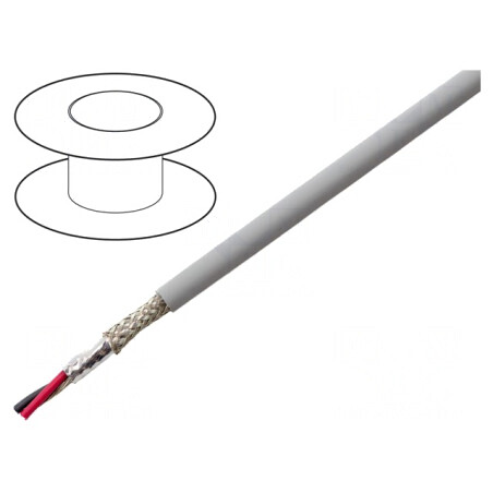 Cablu EcoCable Mini 2x24AWG gri închis 30,5m | Electronic-mag.ro | Componente Electronice