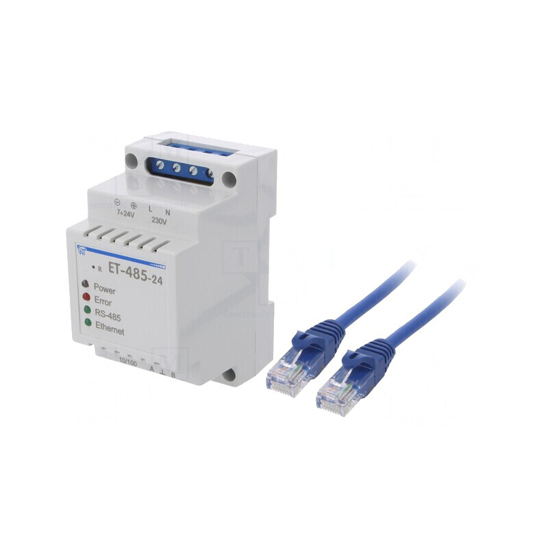 Convertor RS485 la Ethernet 24VDC 10/100Mbps | Electronic-mag.ro | Componente Electronice