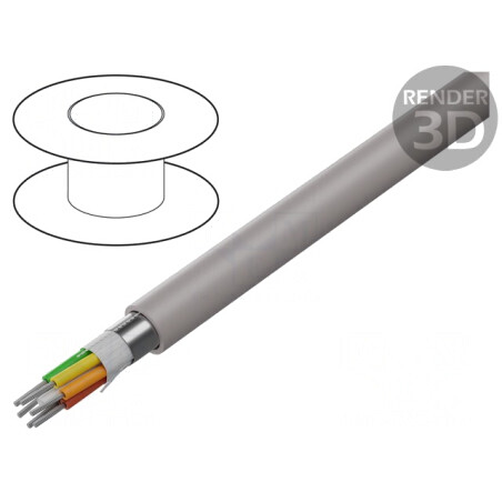 Cablu EcoCable Mini 6x28AWG Gri Închis | Electronic-mag.ro | Componente Electronice