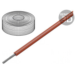 Cablu litat silicon roșu 150°C 1kV 15m 20AWG elastic