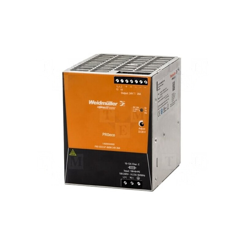 Alimentator Puslatoriu Șină DIN 480W 24V 20A | Electronic-mag.ro | Componente Electronice