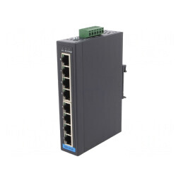 Switch Ethernet neadministrabil 8 porturi 12-48VDC | Electronic-mag.ro | Componente Electronice