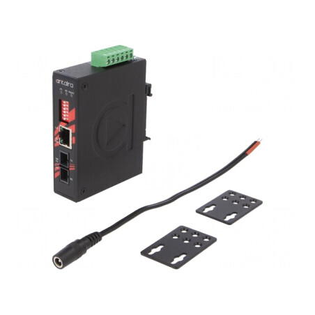 Media Convertor Ethernet/Optic Multimod 12-48VDC 2W | Electronic-mag.ro | Componente Electronice