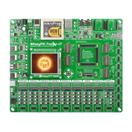 Kit Dezvoltare Microchip EasyPIC Fusion V7 pentru PIC DSPIC, PIC24, PIC32, VS1053 | Electronic-mag.ro | Componente Electronice