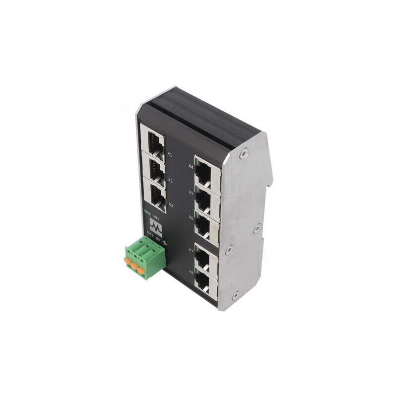 Switch Ethernet 8 Porturi RJ45 neadministrabil 9-36VDC | Electronic-mag.ro | Componente Electronice