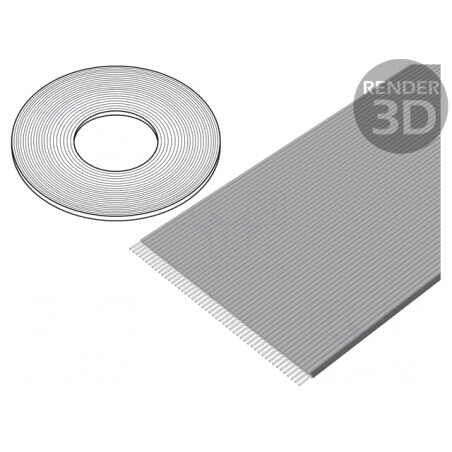 Cablu Bandă 0,635mm Litat Cu 50x30AWG Neecranat Gri | Electronic-mag.ro | Componente Electronice