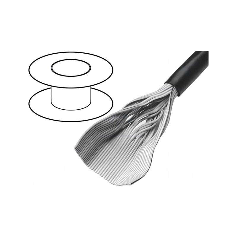 Cablu Bandă Rotund cu Conductor de Cupru, 30x28AWG, 1.27mm, 30.48m | Electronic-mag.ro | Componente Electronice