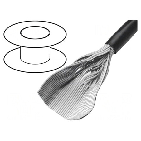 Cablu Bandă Rotund cu Conductor de Cupru, 30x28AWG, 1.27mm, 30.48m | Electronic-mag.ro | Componente Electronice
