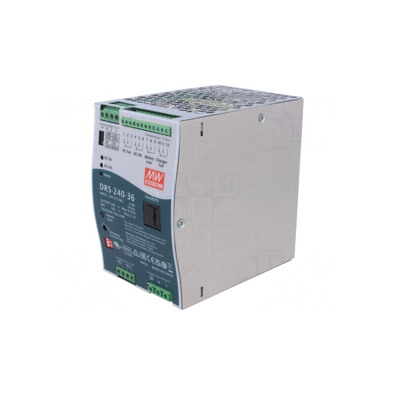 Alimentator cu Buffer pentru Șină DIN 240W 36V 6,6A DRS-240-36 | Electronic-mag.ro | Componente Electronice