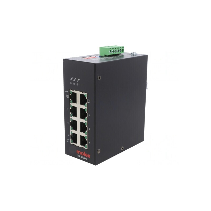 Switch Ethernet neadministrabil 8 porturi RJ45 9-57VDC | Electronic-mag.ro | Componente Electronice