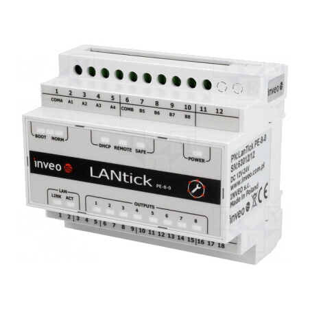 Modul Ieşiri Digitale 1 Port 10-24VDC pentru Şină DIN LAN LANTICK PE-8-0 | Electronic-mag.ro | Componente Electronice