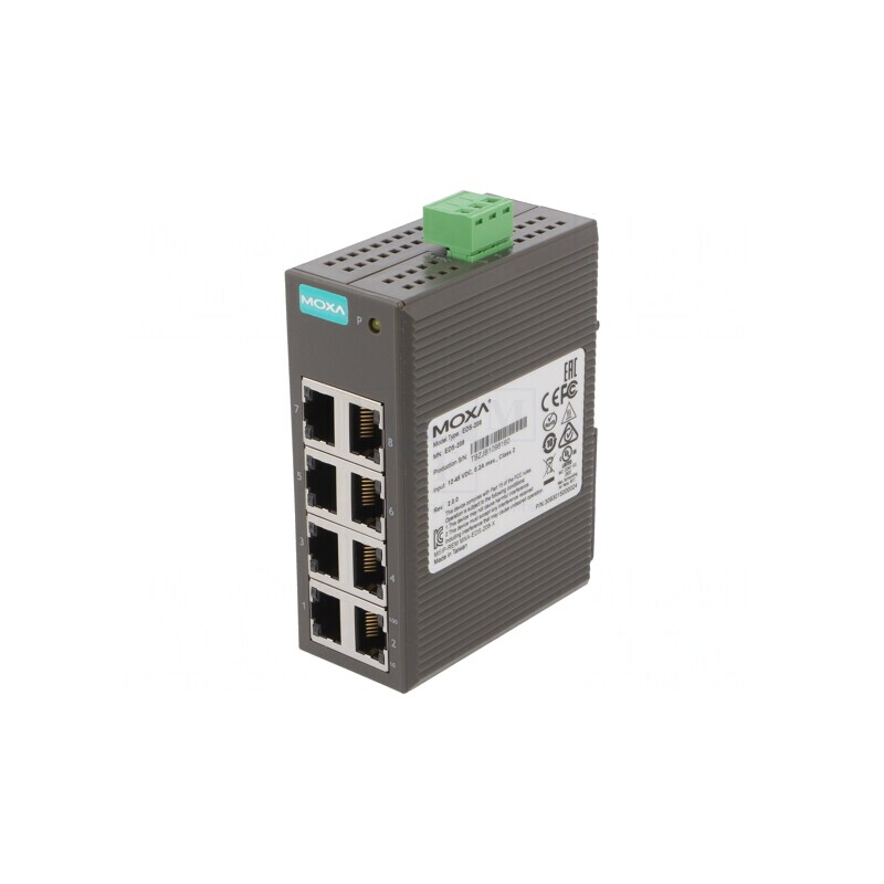 Switch Ethernet Neadministrabil 8 Porturi 12-48VDC EDS-208 | Electronic-mag.ro | Componente Electronice