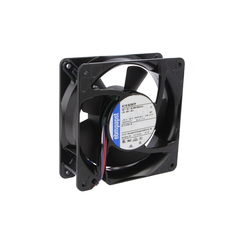 Ventilator axial DC 48V 119x119x38mm 494m3/h 76dBA | Electronic-mag.ro | Componente Electronice