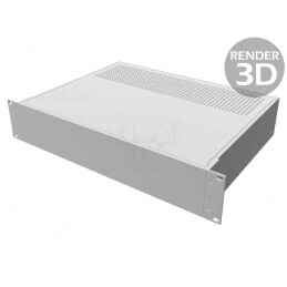 Carcasă standard 19 2U aluminiu 330mm x 422mm | Electronic-mag.ro | Componente Electronice