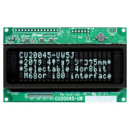Afișaj VFD Alfanumeric 20x4 4.7mm 350cd/m2 | Electronic-mag.ro | Componente Electronice