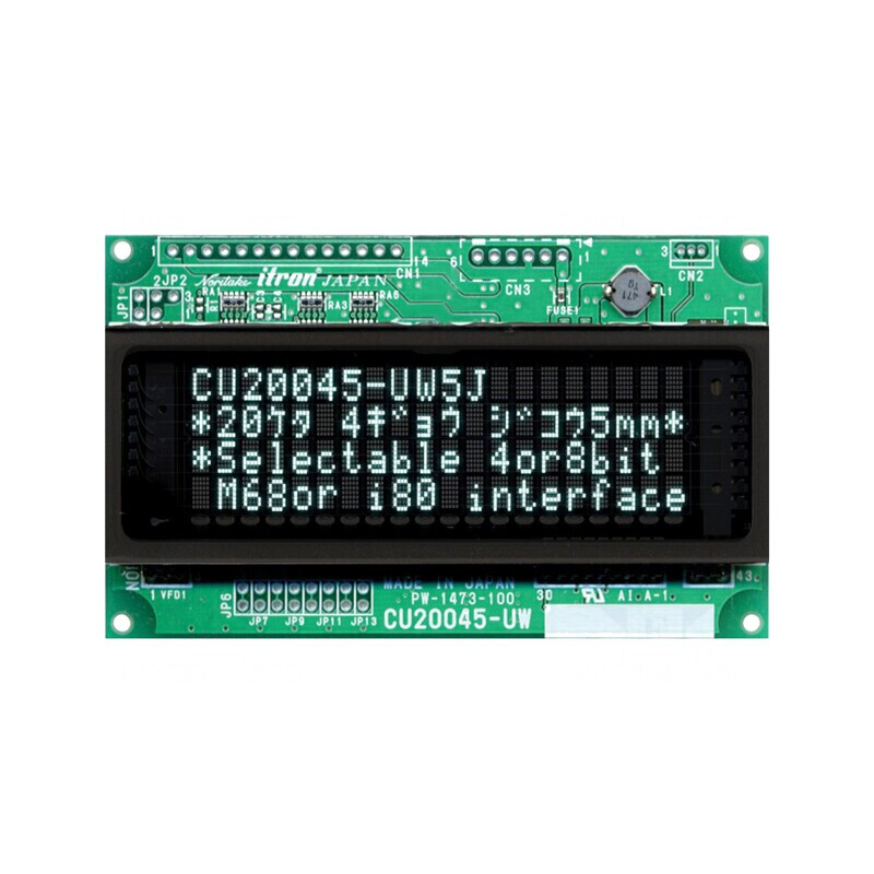 Afișaj VFD Alfanumeric 20x4 4.7mm 350cd/m2 | Electronic-mag.ro | Componente Electronice