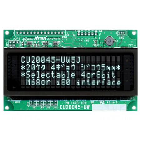 Afișaj VFD Alfanumeric 20x4 4.7mm 350cd/m2 | Electronic-mag.ro | Componente Electronice