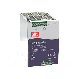 Alimentator Pulsatoriu 480W 24V 20A pentru Șină DIN | Electronic-mag.ro | Componente Electronice