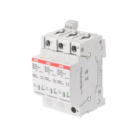 Limitator de Supratensiuni Tip 2 40kA 3 Poli pentru Șină DIN | Electronic-mag.ro | Componente Electronice