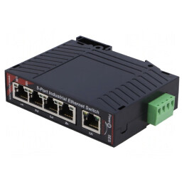 Switch Ethernet 5 Porturi 10-30VDC pentru Șină DIN