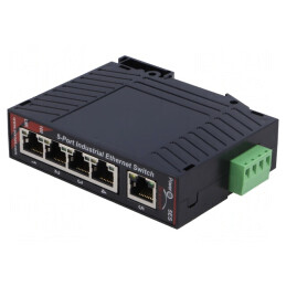 Switch Ethernet 5 Porturi 10-30VDC pentru Șină DIN | Electronic-mag.ro | Componente Electronice