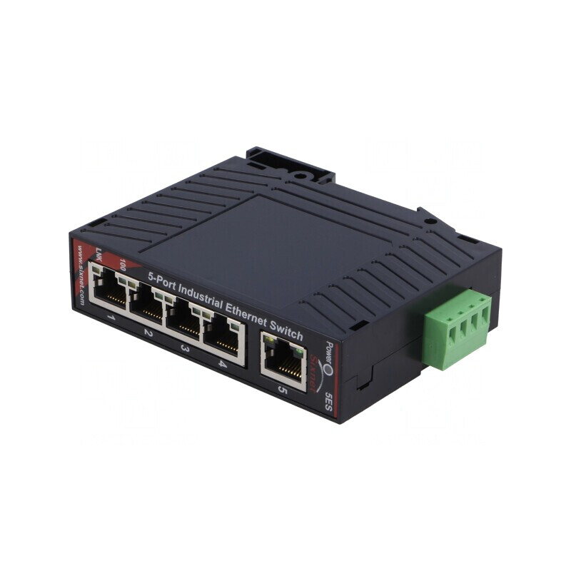 Switch Ethernet 5 Porturi 10-30VDC pentru Șină DIN | Electronic-mag.ro | Componente Electronice