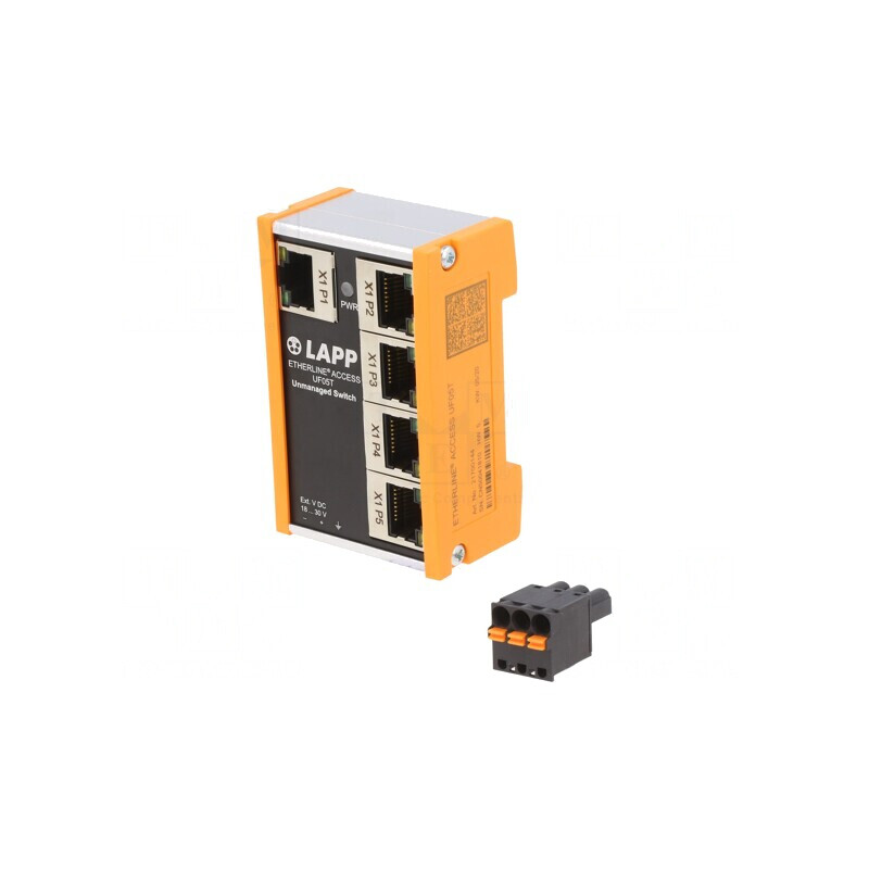 Switch Ethernet Neadministrabil 5 Porturi 18-30VDC UF05T
