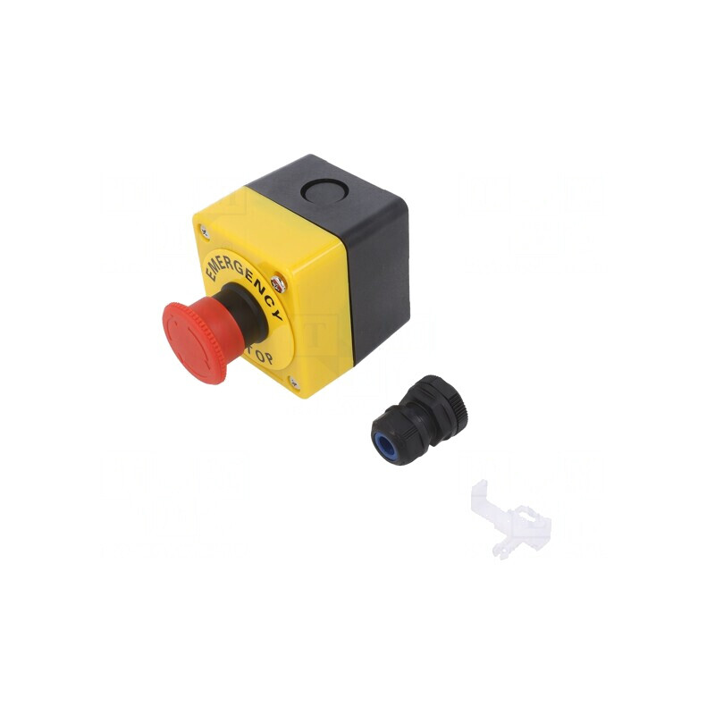 Casetă de comandă roșie IP65 2NC 2NO | Electronic-mag.ro | Componente Electronice