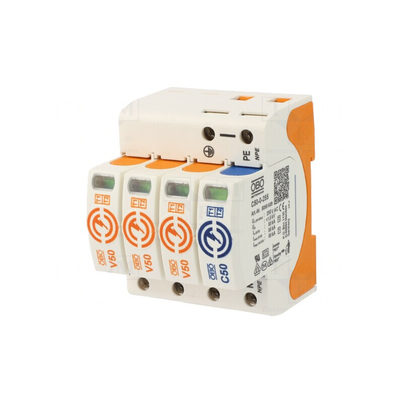 Limitator de Supratensiuni Tip 1, 2 Poli, 30kA, 280VAC | Electronic-mag.ro | Componente Electronice