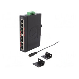 Switch Ethernet 8 Porturi 12-48VDC LNX-800A-E-T | Electronic-mag.ro | Componente Electronice