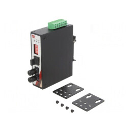 Media Convertor Ethernet/Fibră Optică Multimod 12-48VDC IP30 ST | Electronic-mag.ro | Componente Electronice