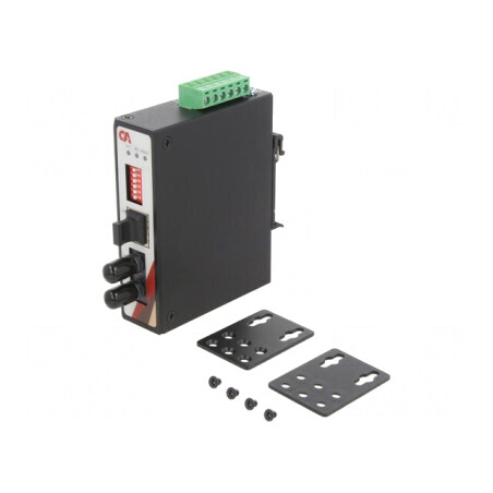 Media Convertor Ethernet/Fibră Optică Multimod 12-48VDC IP30 ST | Electronic-mag.ro | Componente Electronice