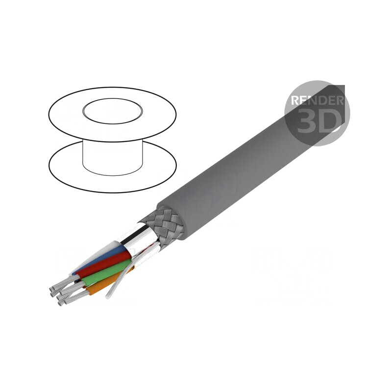 Cablu Alpha Essential C&C 7x22AWG 30,5m Gri Închis | Electronic-mag.ro | Componente Electronice