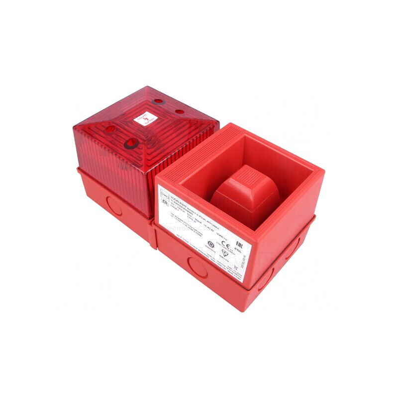 Semnalizator acustic și luminos 230VAC sirenă cu lumină flash | Electronic-mag.ro | Componente Electronice