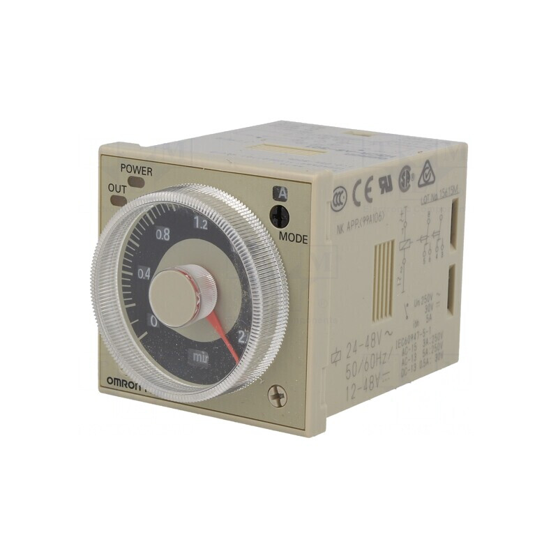 "Timer DPDT 0.1s-600h 24-48VAC 12-48VDC 250VAC/5A" | Electronic-mag.ro | Componente Electronice