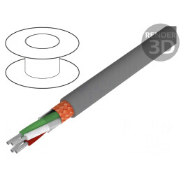 Cablu Alpha Essential C&C 4x22AWG PVC Gri Închis 30,5m