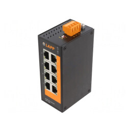 Switch Ethernet Neadministrabil 8 Porturi 12-48VDC | Electronic-mag.ro | Componente Electronice