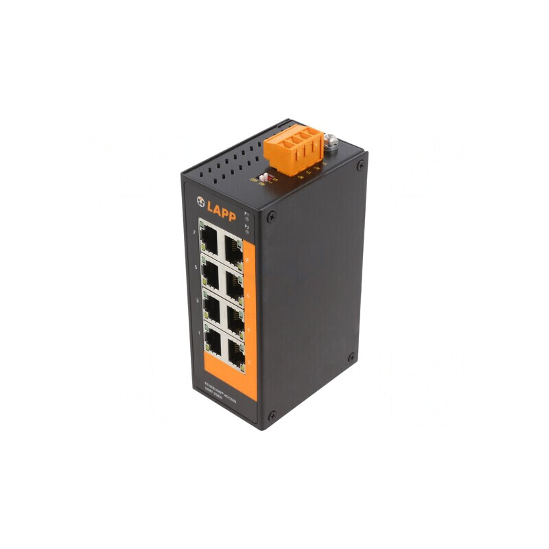 Switch Ethernet Neadministrabil 8 Porturi 12-48VDC | Electronic-mag.ro | Componente Electronice