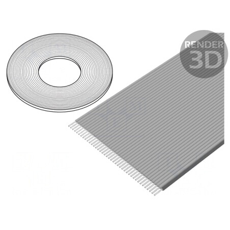 Cablu Bandă Neecranat Gri 0,635mm 40x30AWG 100FT | Electronic-mag.ro | Componente Electronice