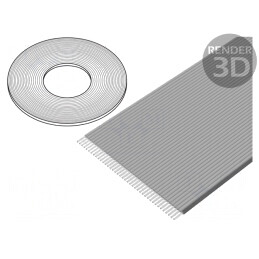 Cablu Bandă Neecranat Gri 0,635mm 40x30AWG 100FT | Electronic-mag.ro | Componente Electronice