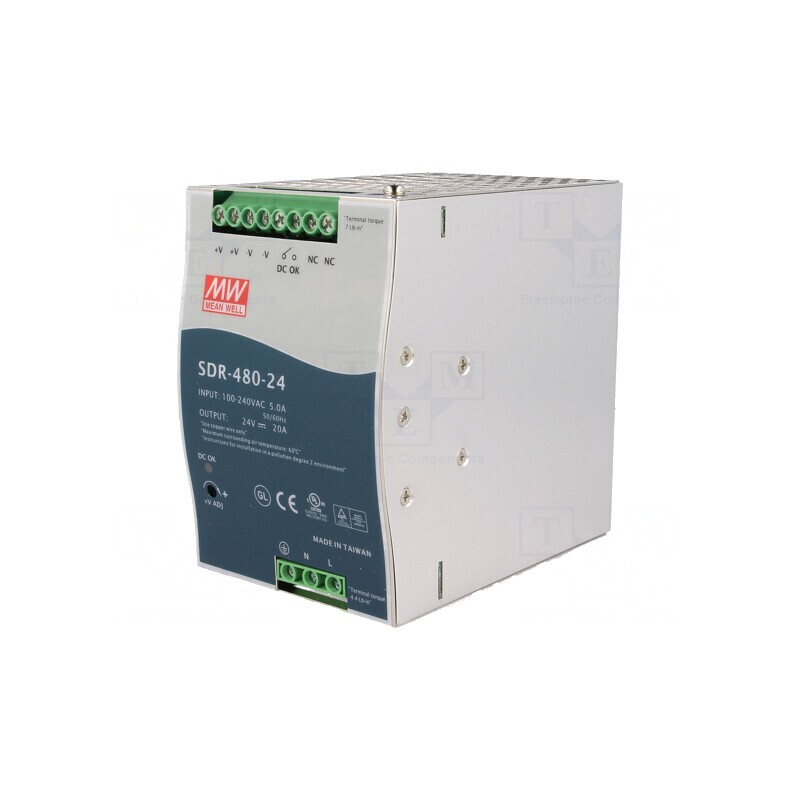 Alimentator Pulsatoriu DIN 480W 24V 20A | Electronic-mag.ro | Componente Electronice