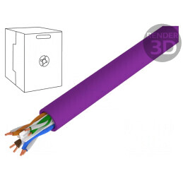 Cablu UTP Cat6 Cu PVC Violet 305m