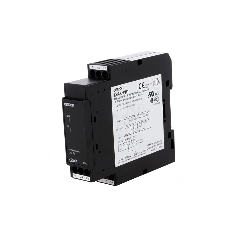 Releu de Monitorizare Tensiune DIN DPDT K8AK-PH1 | Electronic-mag.ro | Componente Electronice